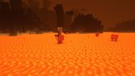 A Zombified Pigman riding a Strider (Image via Minecraft)